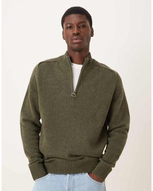 Barbour Grangetown Half Zip Knitted Jumper - Green