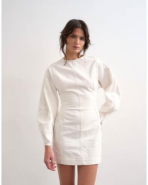 TOPSHOP – mini-jeanskleid - Weiß