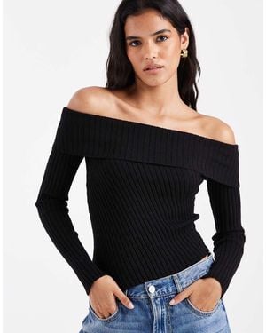 Cotton On Luxe Off Shoulder Knit Jumper - Black