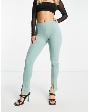 Rebellious Fashion Flare-Broek Met Split Aan De Voorkant - Blauw