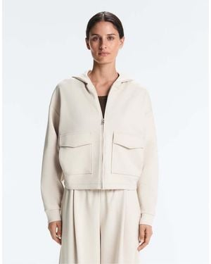 Oysho Hooded Piqué Cotton Jacket - Natural