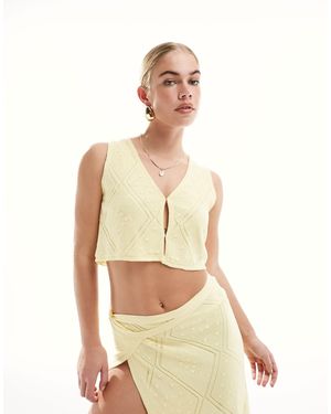 SNDY'S Fine Knit Crop Top Co-ord - Natural