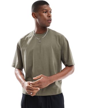 ASOS – kastiges oversize-t-shirt - Grau