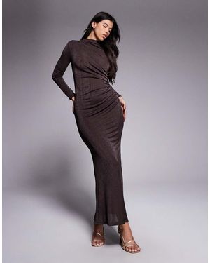 DASKA Exclusive Jersey Maxi Dress With Drape Detail - Purple