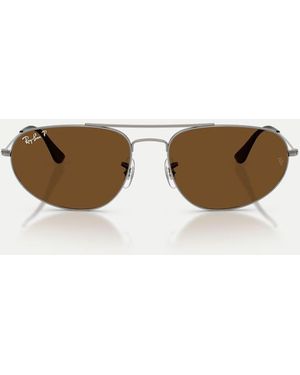Ray-Ban Irregular Polarised Sunglasses With Lens - Natural