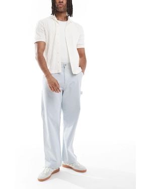Jack & Jones Carpenter Pants With Stripe - White