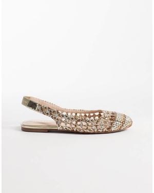 Raid Hanne Woven Slingback Ballet Flats - White
