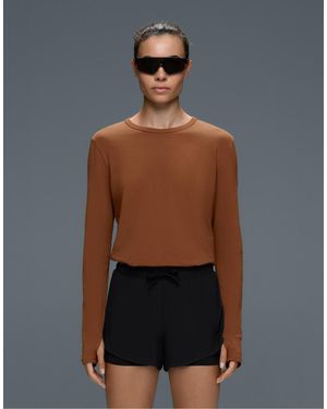 Oysho Cotton Blend Long-Sleeved T-Shirt - Blue