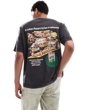 Jack & Jones Oversize T-shirt With Castrol Car Print - Grey