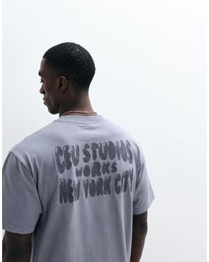 ASOS Relaxed T-shirt With Text Graphic - Grey