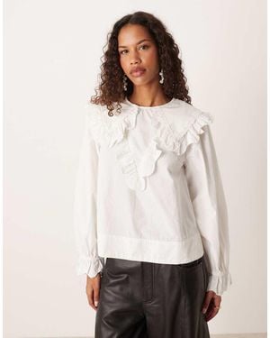 Y.A.S Frill Detail Blouse - White