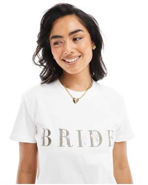 Maya Embroidered 'Bride' T-Shirt - White