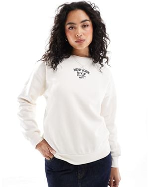 Brave Soul Long Sleeve Sweatshirt - White