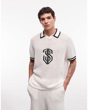 Sixth June Polo d'ensemble en maille à broderies - Neutre