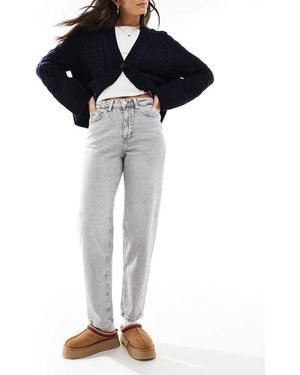 Vero Moda Vaqueros Mom Gris Claro Tessa De - Azul