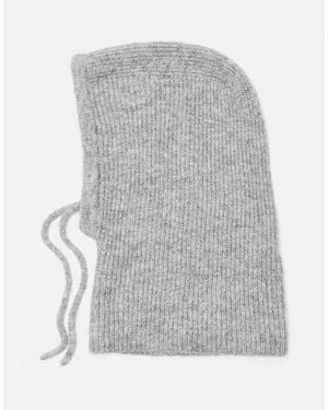 Pull&Bear Cagoule en maille côtelée pâle - Gris