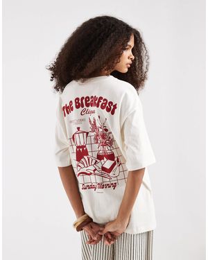 JJXX The Breakfast Clique Oversized T-shirt - White