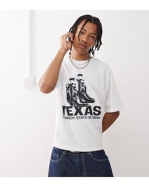 Collusion Western Cowboy Texas Graphic T-shirt - White