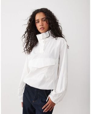 ASOS Techy Funnel Neck Balloon Jacket Co Ord - White