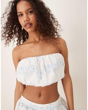 Collective The Label Puffball Crop Top - White