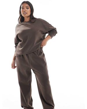 Pieces Plus Pieces Curve Wide Leg jogger Co-ord - Black