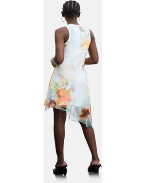 Desigual – asymmetrisches, ärmelloses kleid - Weiß