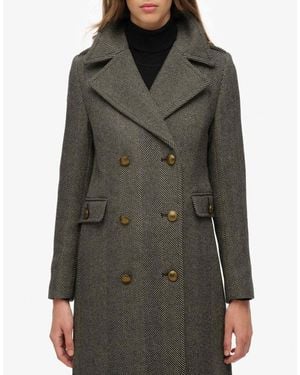 Superdry Zweireihiger mantel aus wollmix - Grün