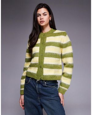 Kiwi & Co Darling Wool-blend Fluffy Knit Button-through Cardigan - Multicolour