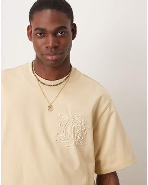 Mango T-Shirt Burro Con Stampa Di Palma - Neutro
