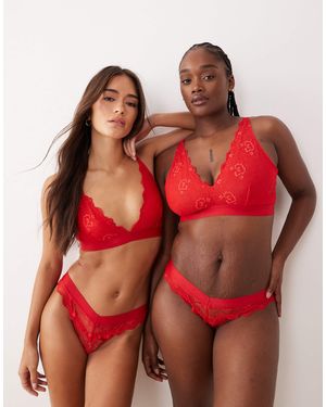Lemonade Dolls Signature Lace Bralette - Red