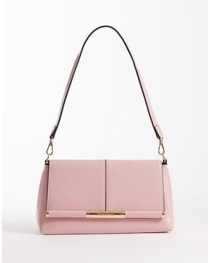 River Island Strap Front Shoulder Clutch - Pink