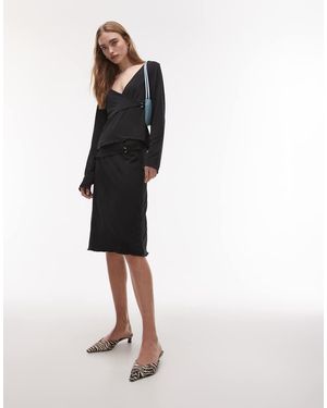 Résumé Jersey Midaxi Rok Met Lage Taille - Wit