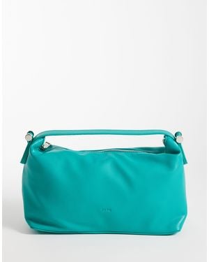 PASQ Soft Zip Top Grab Bag With Crossbody Strap - Blue