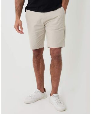 Threadbare Cotton Chino Shorts With Woven Belt - Natural