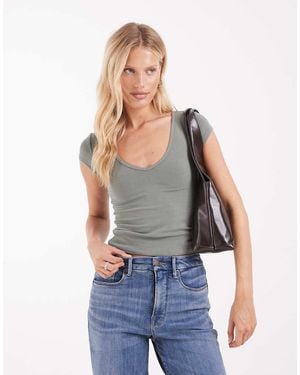 Hollister Reversible V Neck Top - Blue