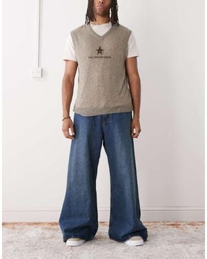 Cheap Monday Rad Super Wide Leg Skater Jeans - Blue