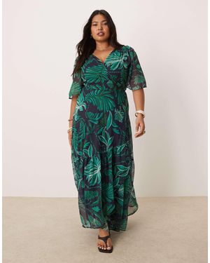 Hope & Ivy Plus – maxi-wickelkleid - Grün