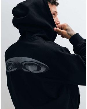 Rains 41620 Splash Two Way Zip Through Hoodie With Back Print - Blue
