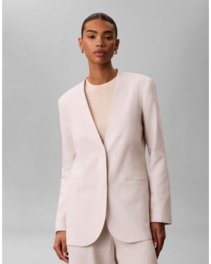 Calvin Klein Linen Blazer Co-Ord - White