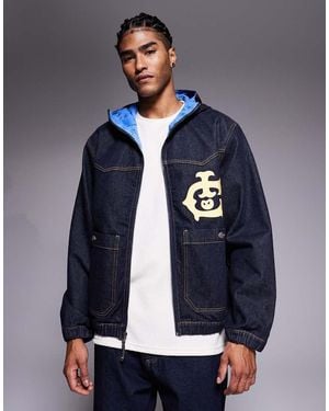 ICECREAM Western Panelled Hooded Worker Jacket - Blue