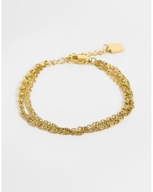 ASOS Pulseras Multivuelta De Acero Inoxidable Impermeable En Tono - Metálico