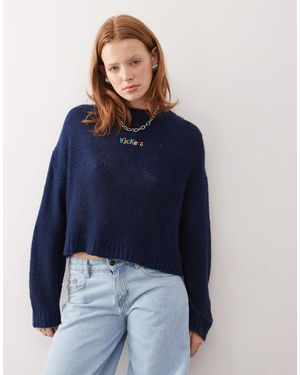 Kickers – locker geschnittener, dünner strickpullover - Blau