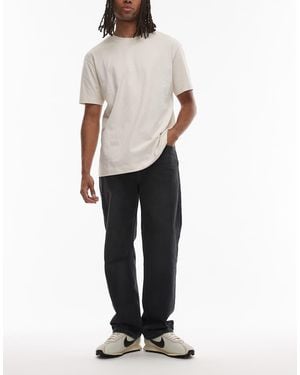 Levi's Vaqueros Negro Lavado De Corte Recto Suelto 565 De - Blanco