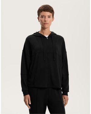 Oysho Hooded Jacket With Soft-touch Modal - Black