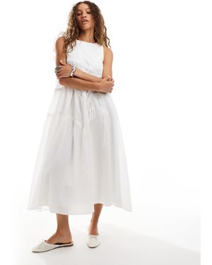 Ghospell – gerafftes midikleid - Weiß