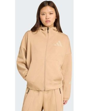 adidas Originals Adidas Z.N.E. Full-Zip Hoodie - Natural