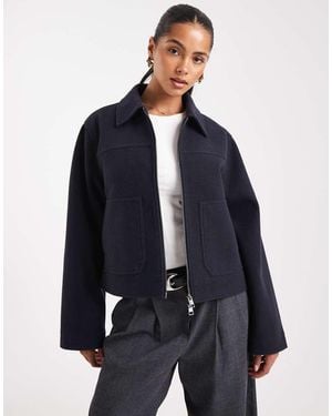 ASOS Top Collar Zip Up Jacket - Blue