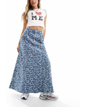 Aape By A Bathing Ape Aape By A Bathing Ape Long Denim Skirt - Blue