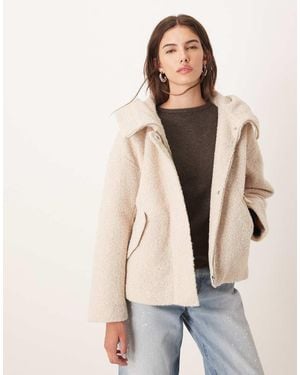 Jdy Wool Look Hooded Jacket - Natural