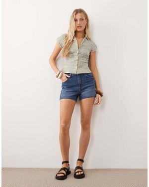 Wrangler Pantalones Cortos Vaqueros Con Lavado Azul Oscuro De